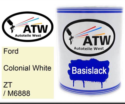 Ford, Colonial White, ZT / M6888: 1L Lackdose, von ATW Autoteile West.